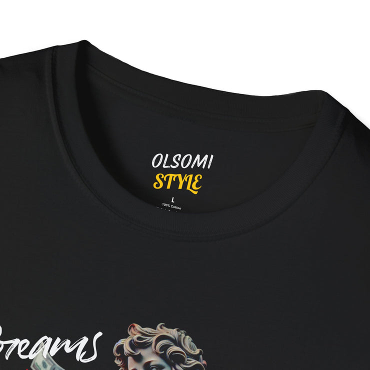 Unisex Softstyle T-Shirt - 'Dreams of Money' Graphic Tee - Trendy & Artistic Fashion