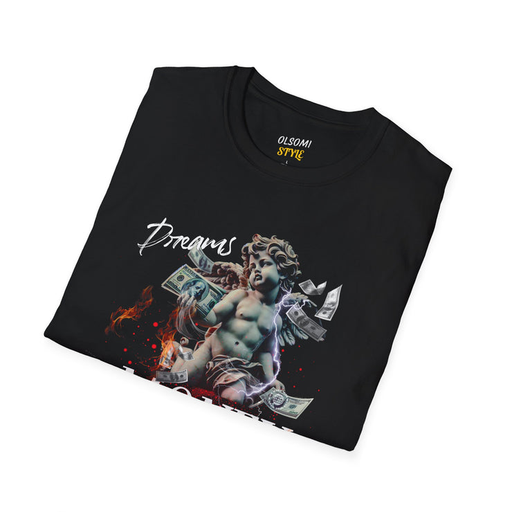Unisex Softstyle T-Shirt - 'Dreams of Money' Graphic Tee - Trendy & Artistic Fashion
